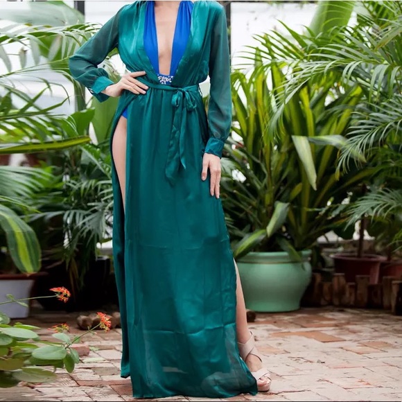 Long emerald green dress - Picture 1 of 3